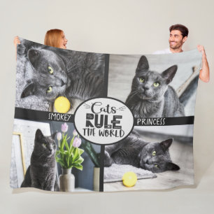 Katzen mit Foto und Namen Fleecedecke