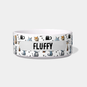 Katzen mit grauenhaften Gesichtspunkten, Druckmust Napf