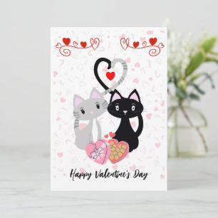 Katzen mit HerzValentinkarte Feiertagskarte