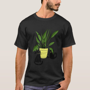 Katzen mit Pflanze Katzen Besitzer Kätzchen T-Shirt