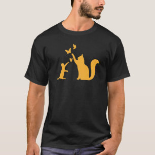 Katzen Mit Schmetterlingen Katze I Süße Katzen T-Shirt