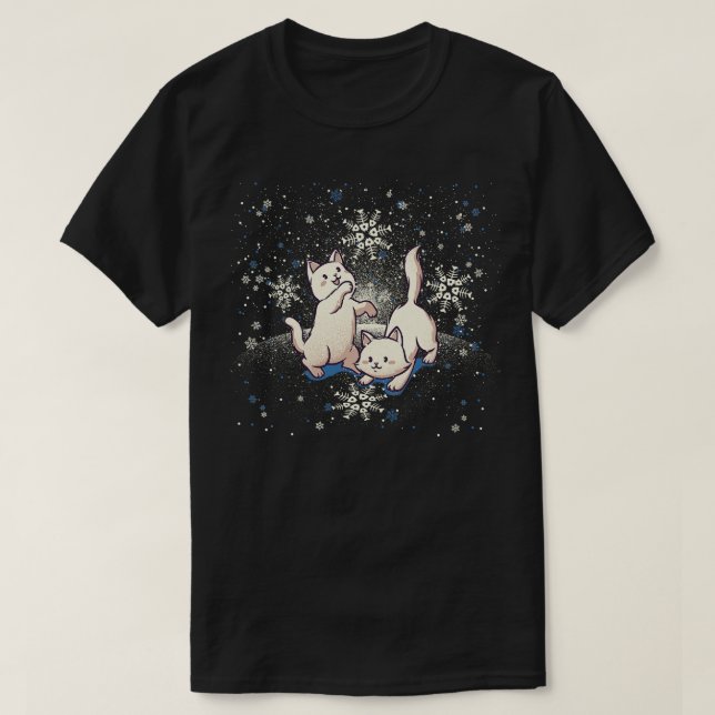 Katzen mit Schneeflocken von Tobe Fonseca T-Shirt (Design vorne)