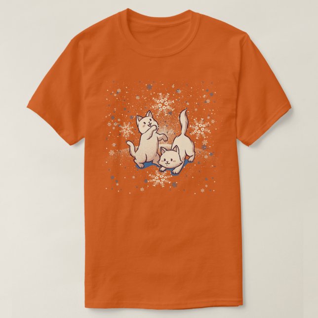Katzen mit Schneeflocken von Tobe Fonseca T-Shirt (Design vorne)