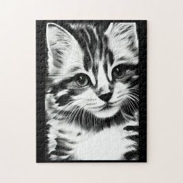 Katzen mit schwarz-weißen Kätzchenstimmen Puzzle