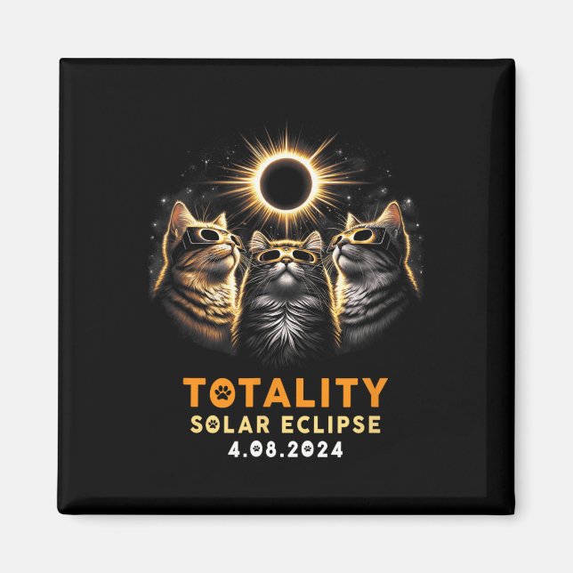 Katzen mit solarem Eclipse Gles 4.08.2024 Magnet (Vorne)