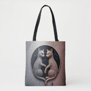Katzen mit triefender Textur und mystischem Yin-Ya