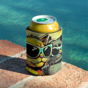 Katzen mit Zunge Dosenkühler