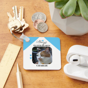 Katzen-Mitgefühl-Andenken-Tier-Gedenkblau Schlüsselanhänger