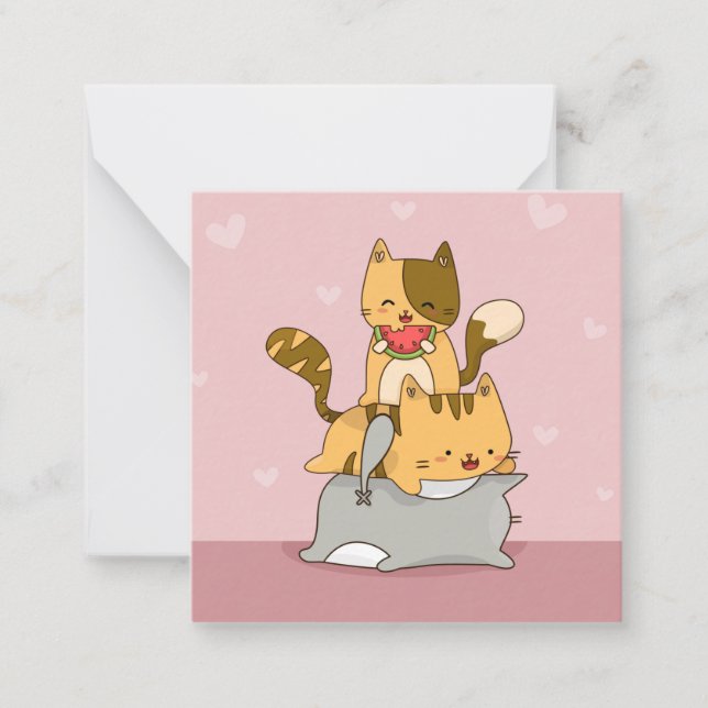 Katzen Mitteilungskarte (Vorderseite)