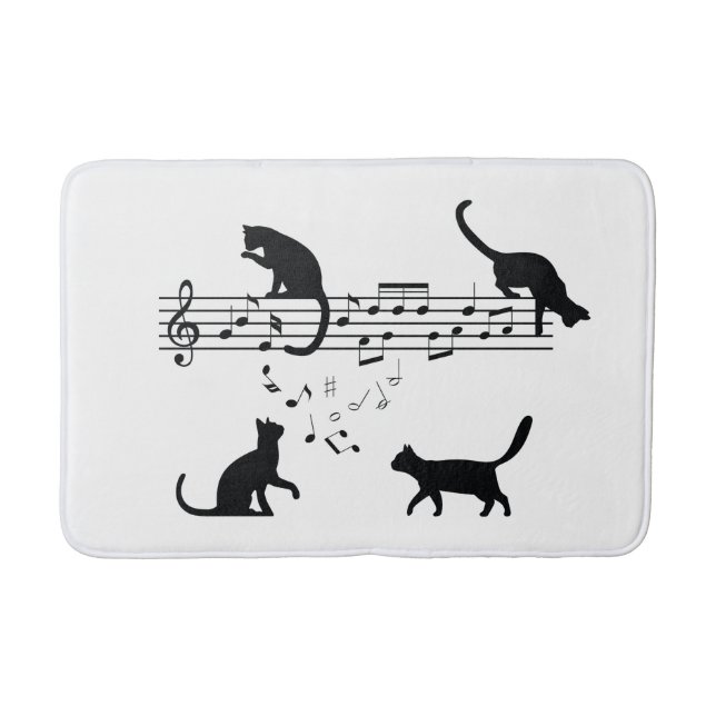 Katzen Musiknoten spielen Badematte (Vorderseite)