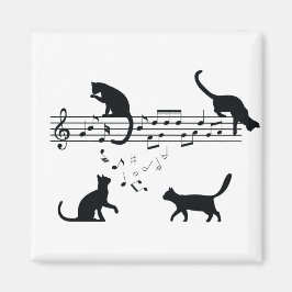 Katzen Musiknoten spielen Magnet