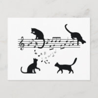 Katzen Musiknoten spielen