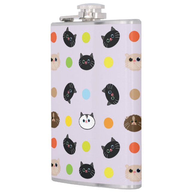 Katzen-Muster Flachmann (Links)