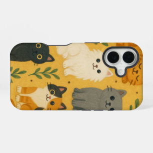 Katzen Muster   Niedliches Feline-Überdruck-Design iPhone 16 Hülle