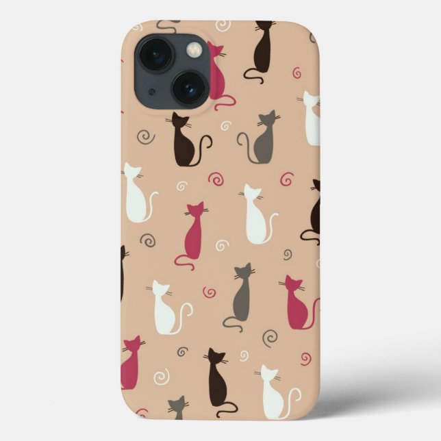 Katzen Muster Rosa Case-Mate iPhone Hülle (Rückseite)