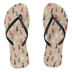 Katzen Muster Rosa Flip Flops