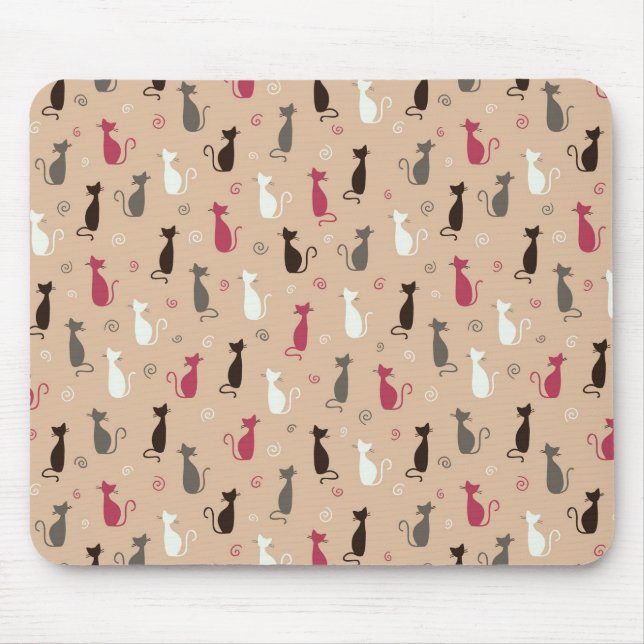 Katzen Muster-Rosa Mousepad (Vorne)