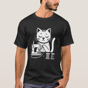 Katzen-Nähstichmaschine mit Fäden T-Shirt