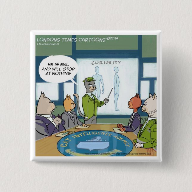 Katzen Naturfeind Funny Button (Vorderseite)
