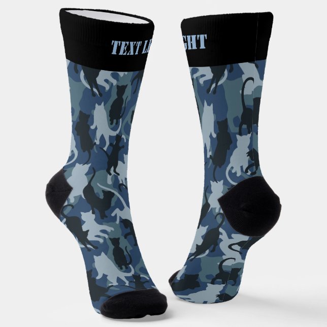 Katzen Navy Tarnmuster Socken (Gewinkelt)