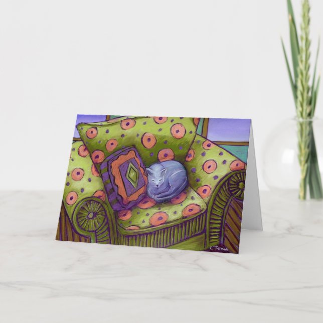 Katzen-Nickerchen Karte (Vorderseite)