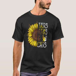 Katzen Nickerchen und Katzen Sonnenblumen Haustier T-Shirt