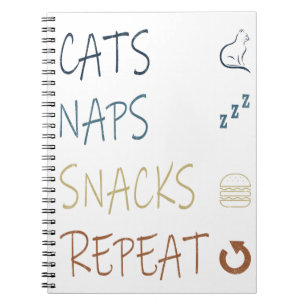 Katzen Nickerchen und Snacks Die besten Geschenke  Notizblock