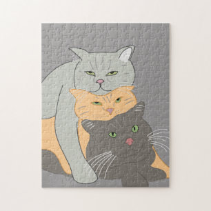 Katzen Niedliche Illustration für Katzen Liebhaber Puzzle