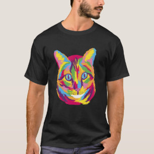 Katzen Niedliche Katze für Kätzchen Farbige Kunst T-Shirt