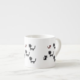 Katzen niedliche, schwarze Katzen, die Espresso-Ta Espressotasse