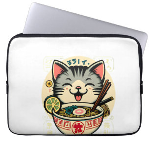 Katzen-Nudel-Japanischer-Anime-ga-Kawaii-Katze Laptopschutzhülle