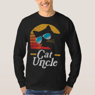 Katzen-Onkel Vintage 80er Stil Katze Retro Sonnenb T-Shirt