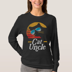 Katzen-Onkel Vintage 80er Stil Katze Retro Sonnenb T-Shirt