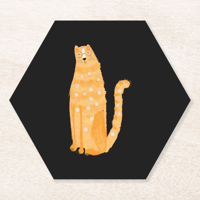 Katzen Orange Untersetzer (Vorderseite)