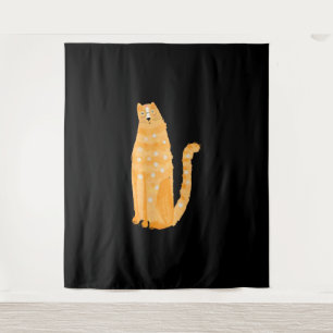 Katzen Orange Wandteppich