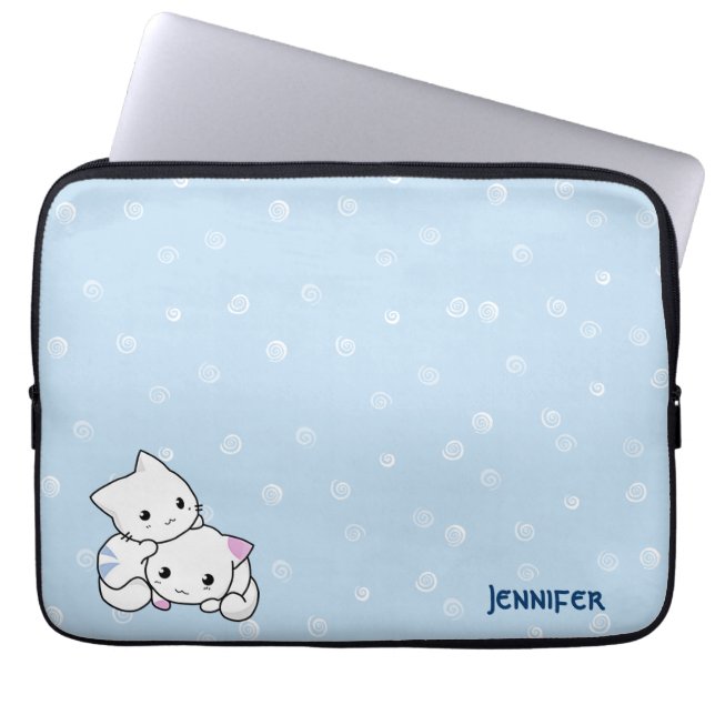 Katzen-Paar-Laptop-Hülse Laptopschutzhülle (Vorderseite)
