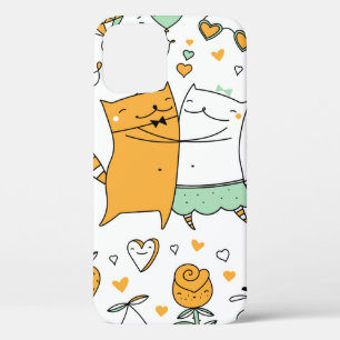 Katzen paaren Illustration. Cartoon - Kätzchen Case-Mate iPhone Hülle