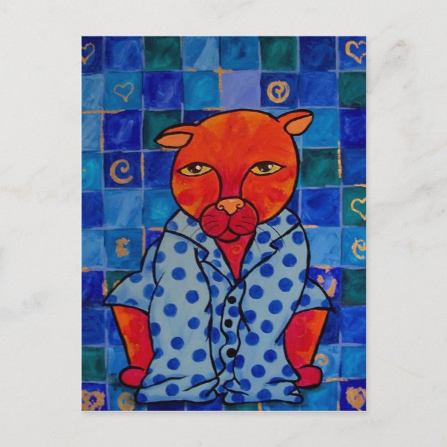 Katzen Pajamas Postkarte (Vorderseite)
