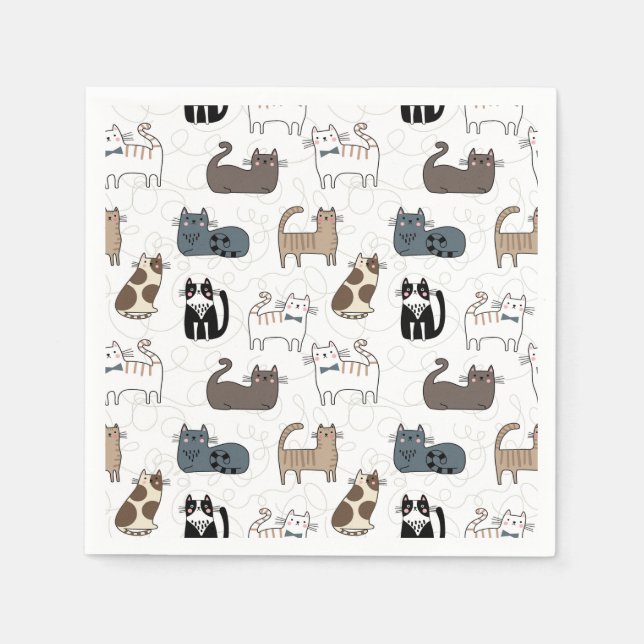 Katzen-Papier-Servietten, Kitty Kitten Party Serviette (Vorderseite)