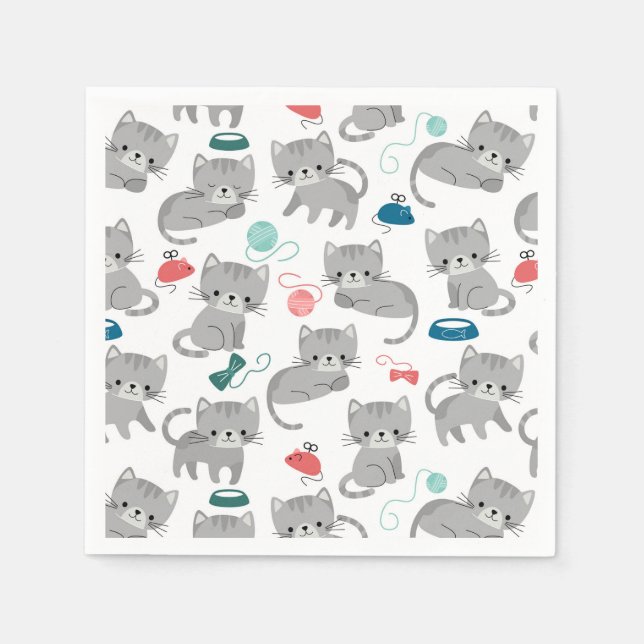 Katzen-Papier-Servietten, Kitty Kitten Party Serviette (Vorderseite)