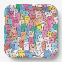 Katzen-Papierteller, Kätzchen-Party