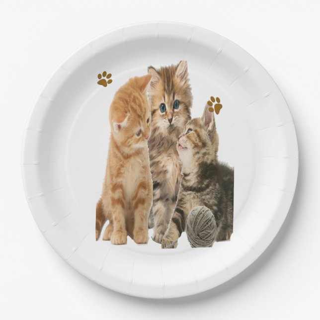 Katzen Pappteller (Vorderseite)