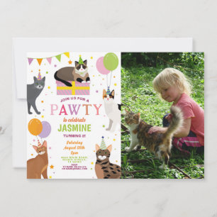 Katzen Party Geburtstagsparty Girls Spaß Einladung