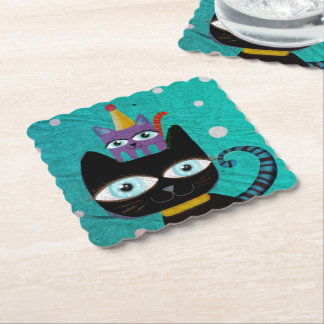 Katzen Party Papier Untersetzer