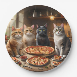 Katzen Party Pizza Night, Pappteller