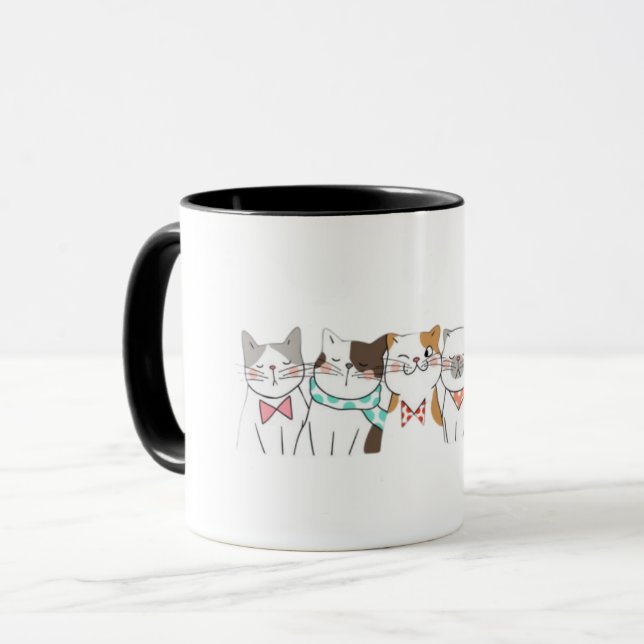 Katzen Party Tasse (Vorderseite Links)