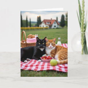 Katzen-Picknick-Muttertagskarte Karte