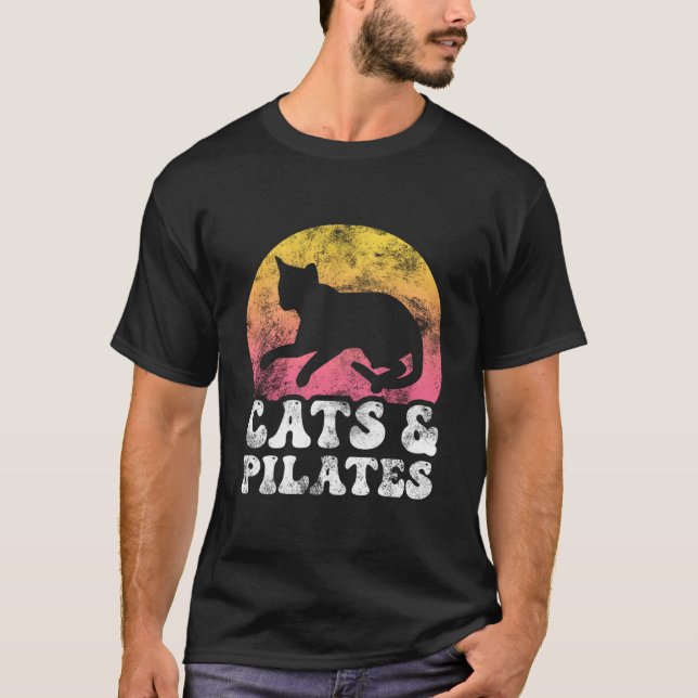 Katzen Pilates Hobby T-Shirt (Vorderseite)