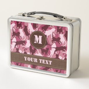 Katzen Pink Camouflage Metall Brotdose