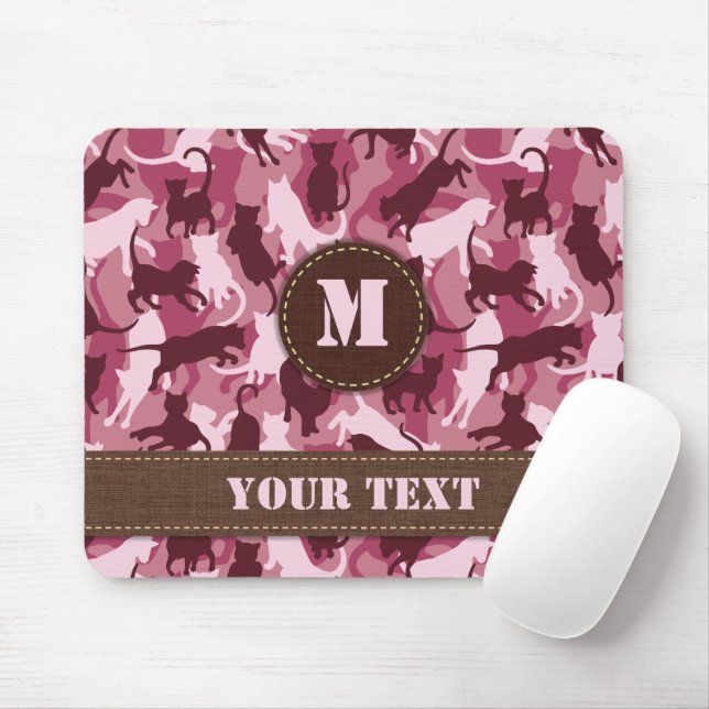 Katzen Pink Camouflage Mousepad (Mit Mouse)